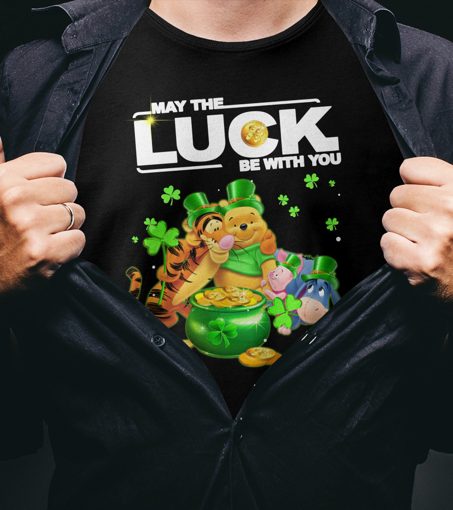 May The Luck Be With You Winnie The Pooh And Friends St. Patrick's Day T-Shirt