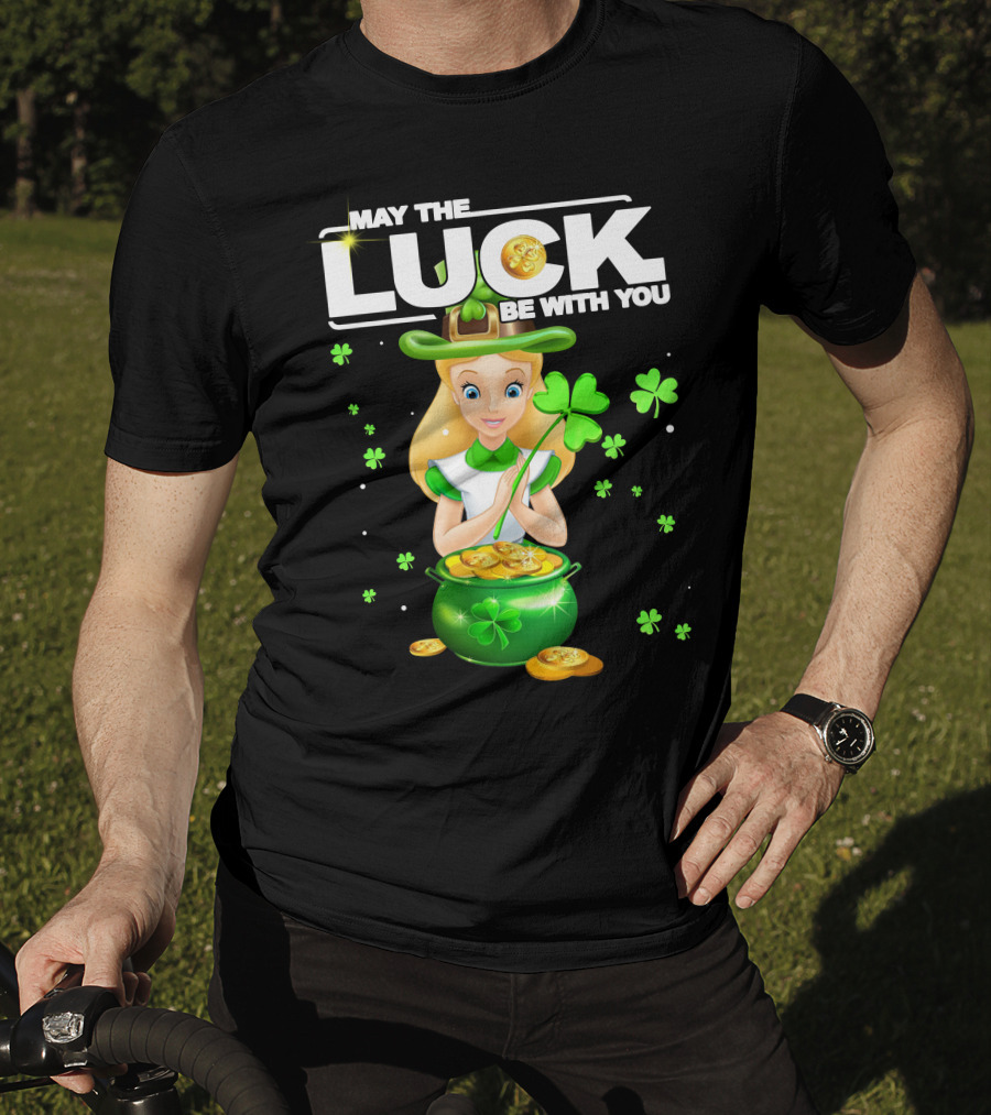 May The Luck Be With You Alice Shamrock Coins T-Shirt