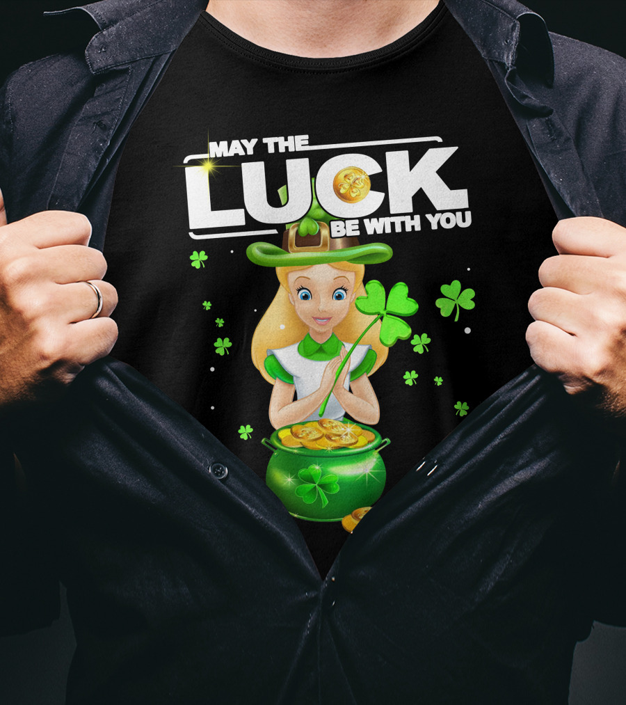 May The Luck Be With You Alice Shamrock Coins T-Shirt