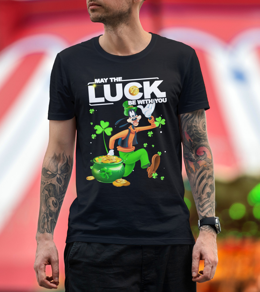 Goofy May The Luck Be With You Coins and Clovers T-Shirt