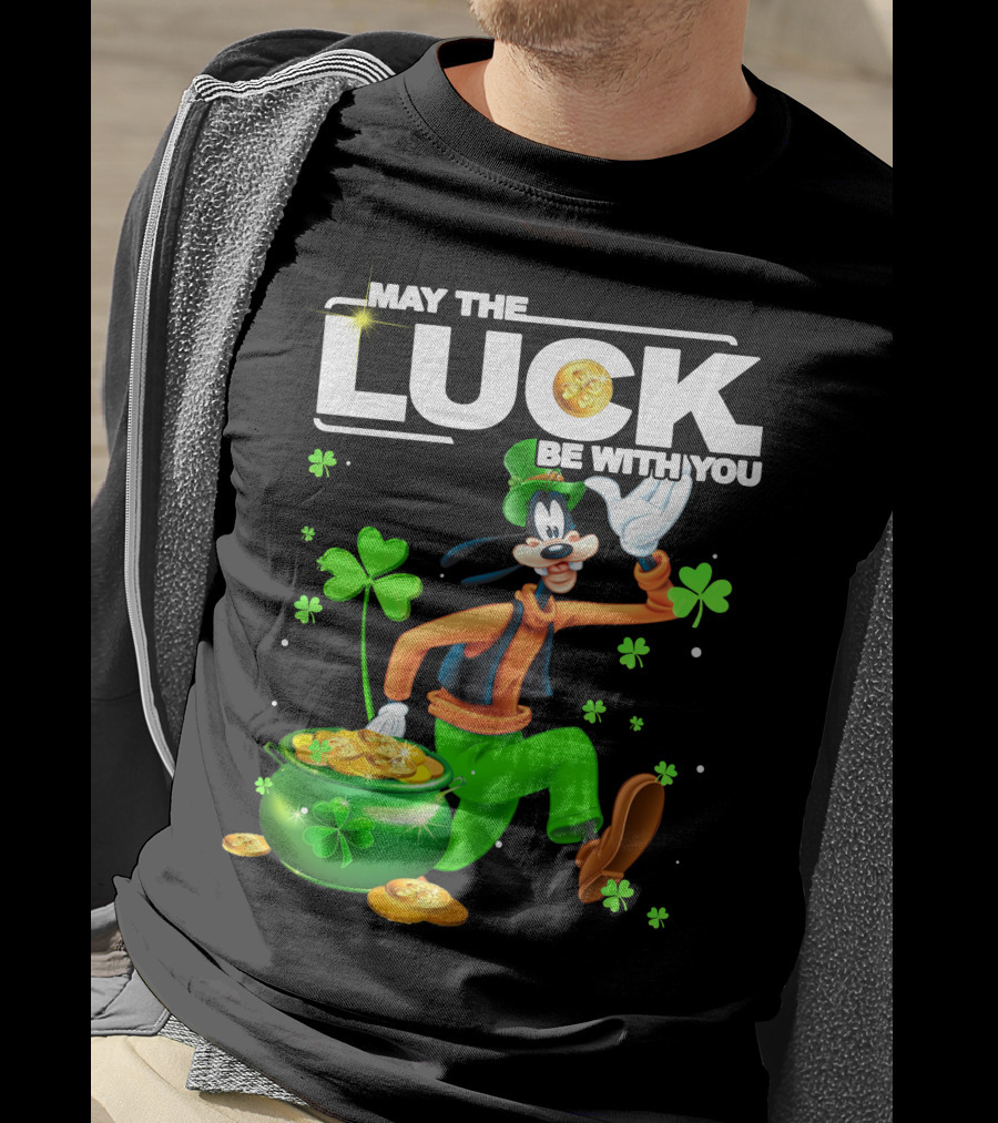 Goofy May The Luck Be With You Coins And Clovers T-Shirt