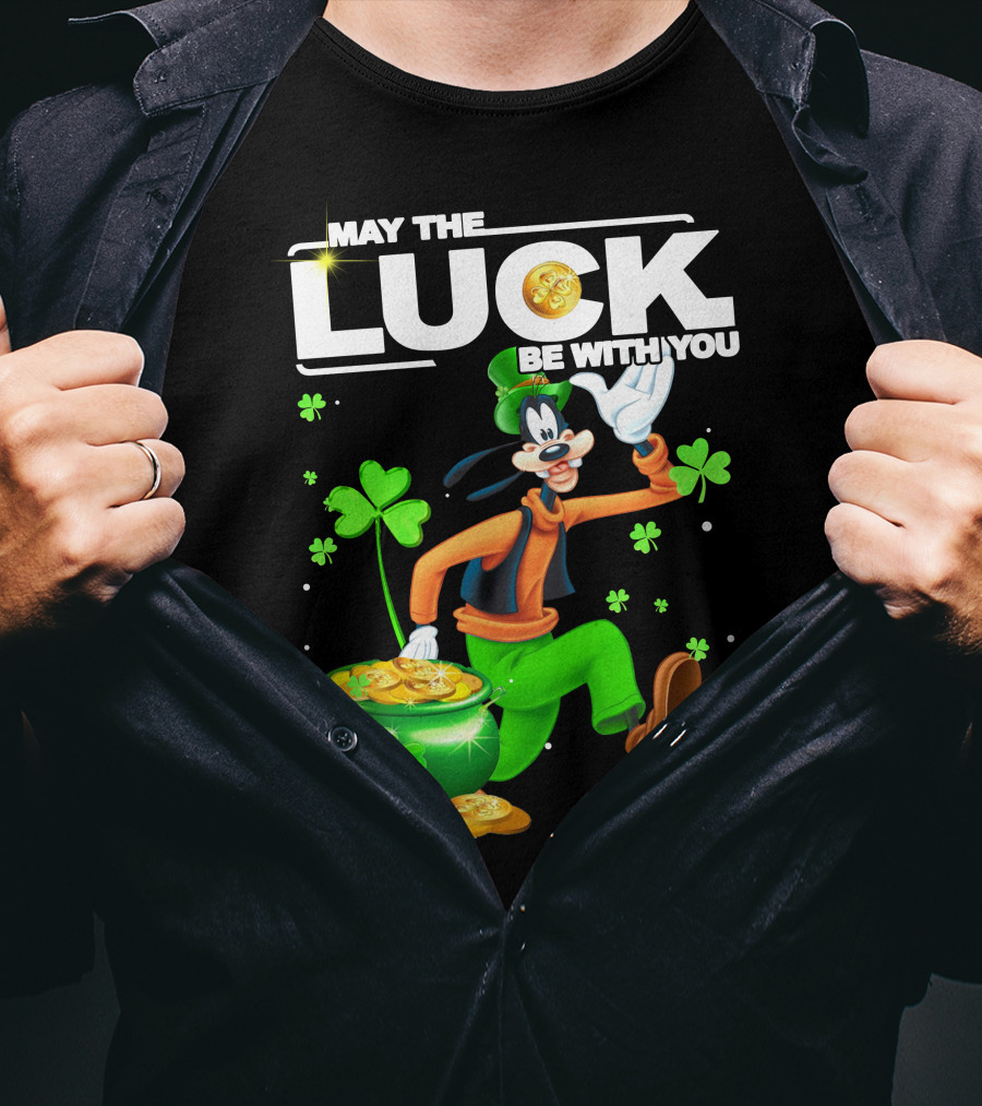 Goofy May The Luck Be With You Coins And Clovers T-Shirt