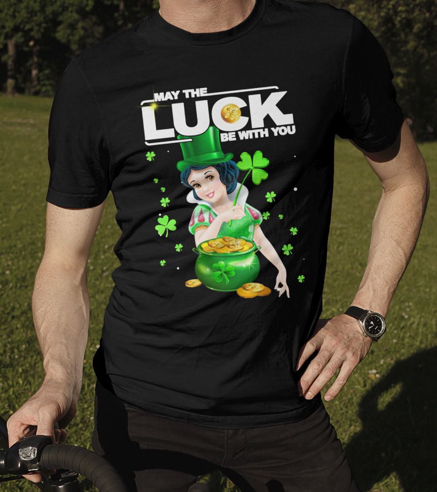May The Luck Be With You Snow White Pot Of Gold And Shamrocks T-Shirt