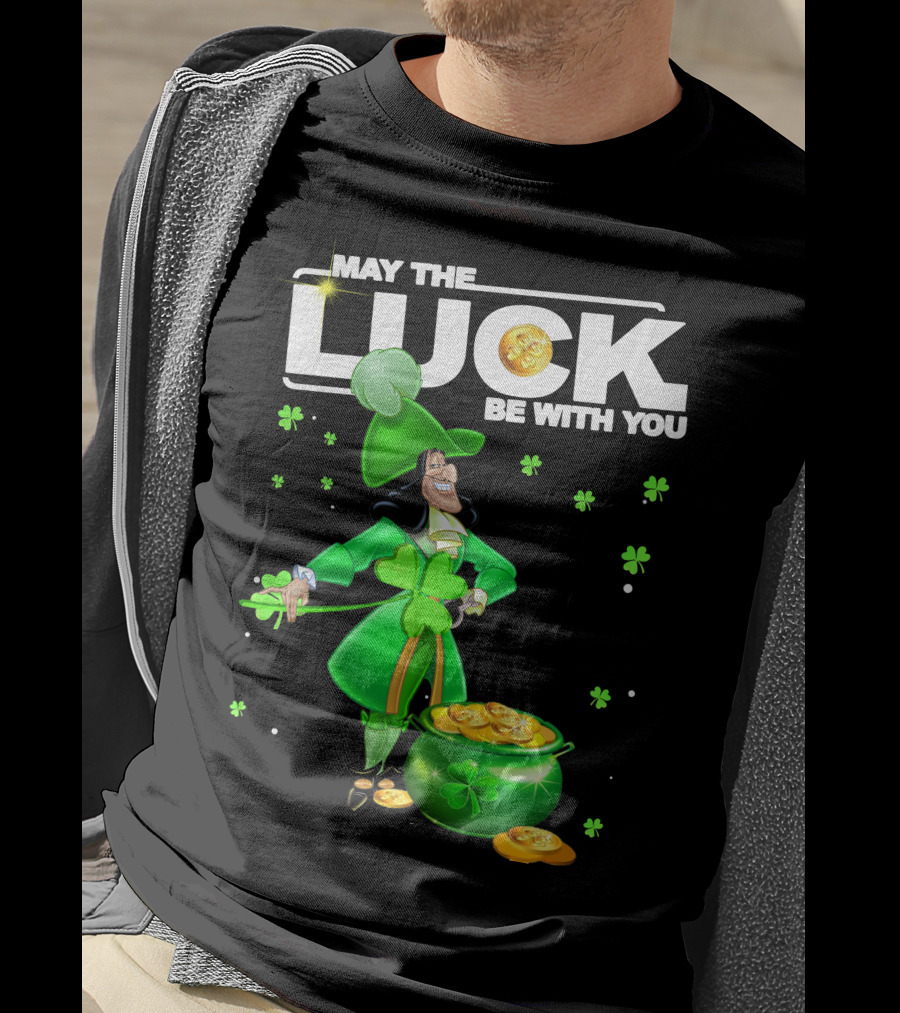May The Luck Be With You Hook Luck Captain Green Coins Shamrock Pot T-Shirt