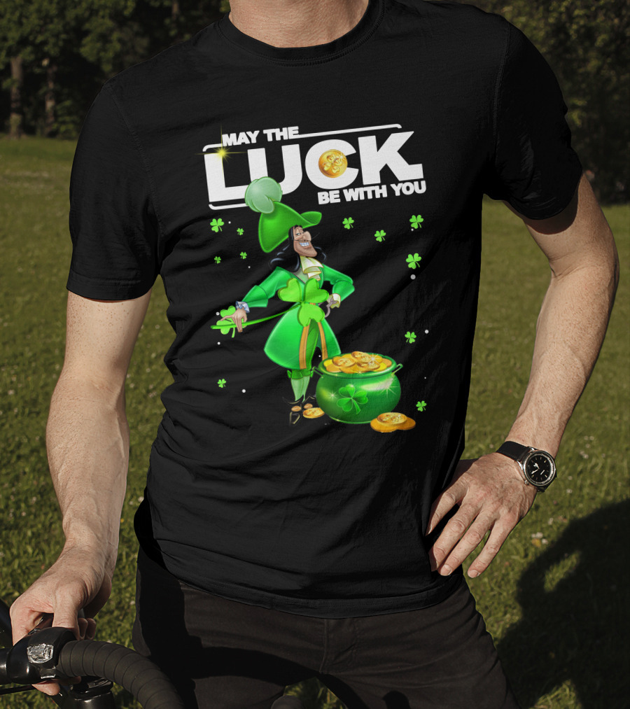 May The Luck Be With You Hook Luck Captain Green Coins Shamrock Pot T-Shirt