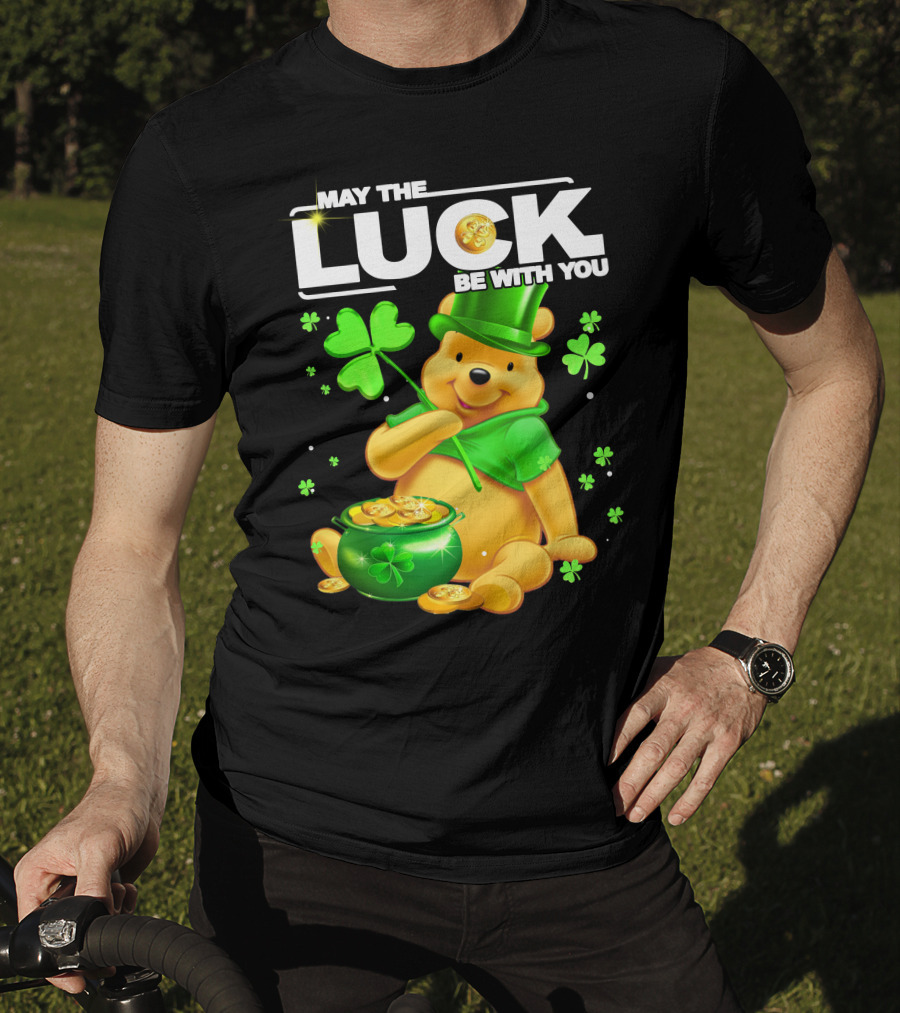 May The Luck Be With You Shamrock Pot Of Gold Bear T-Shirt