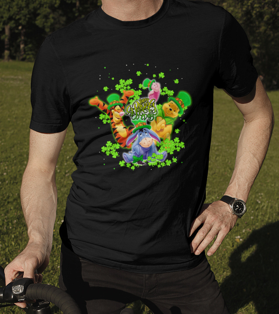 Happy St. Patrick's Day Winnie The Pooh Tigger Eeyore Piglet T-Shirt