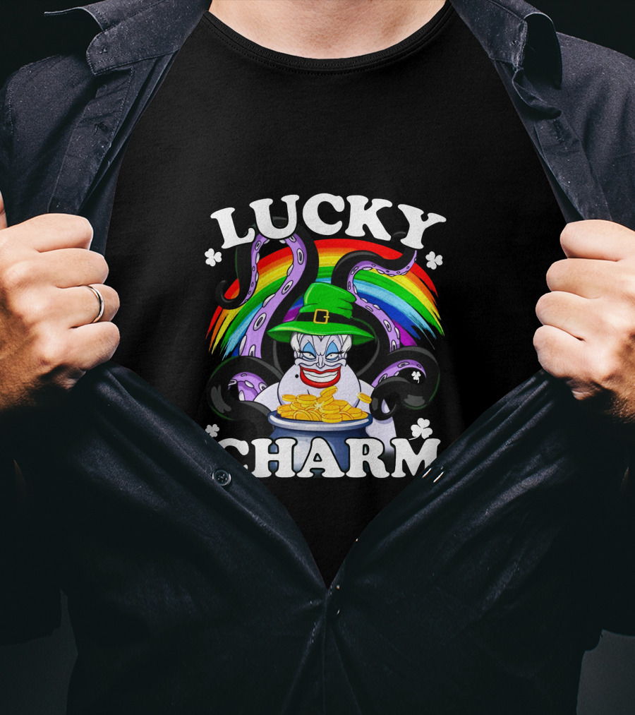 Lucky Charm Villains Patrick's Day Rainbow Tentacles Coins T-Shirt