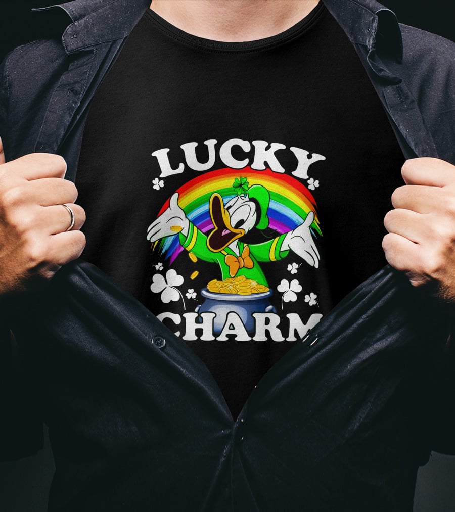 LUCKY CHARM Rainbow Donald Duck Pot Of Gold T-Shirt