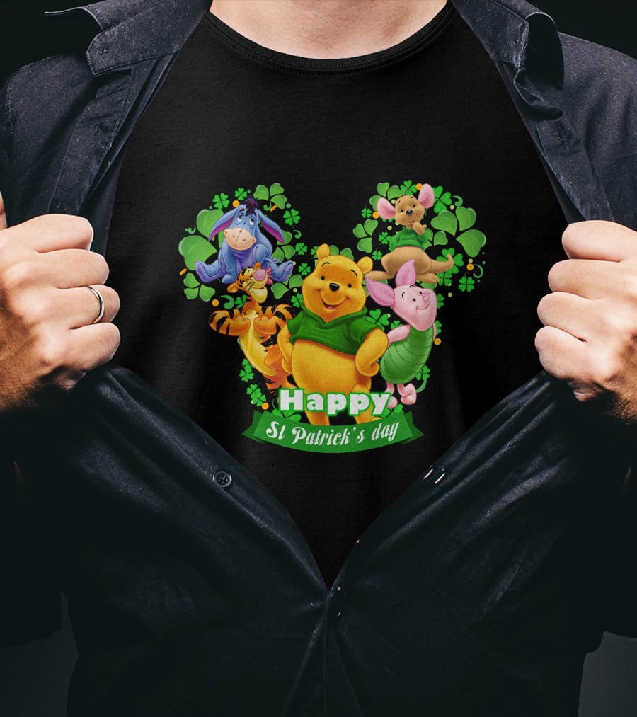 Happy St Patrick's Day Winnie The Pooh And Friends T-Shirt