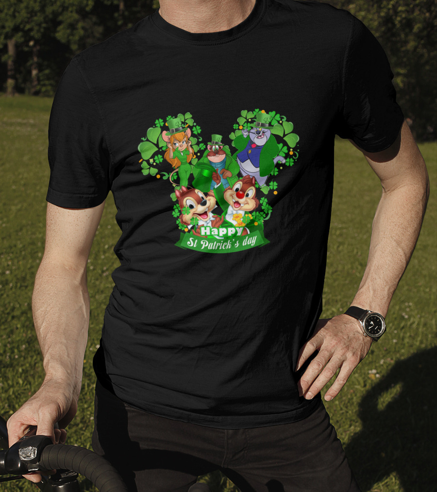 Happy St Patrick's Day Chip And Dale Character T-Shirt