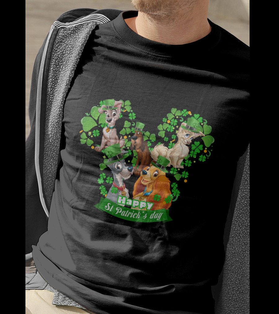 Lady And Tramp Happy St Patrick's Day T-Shirt