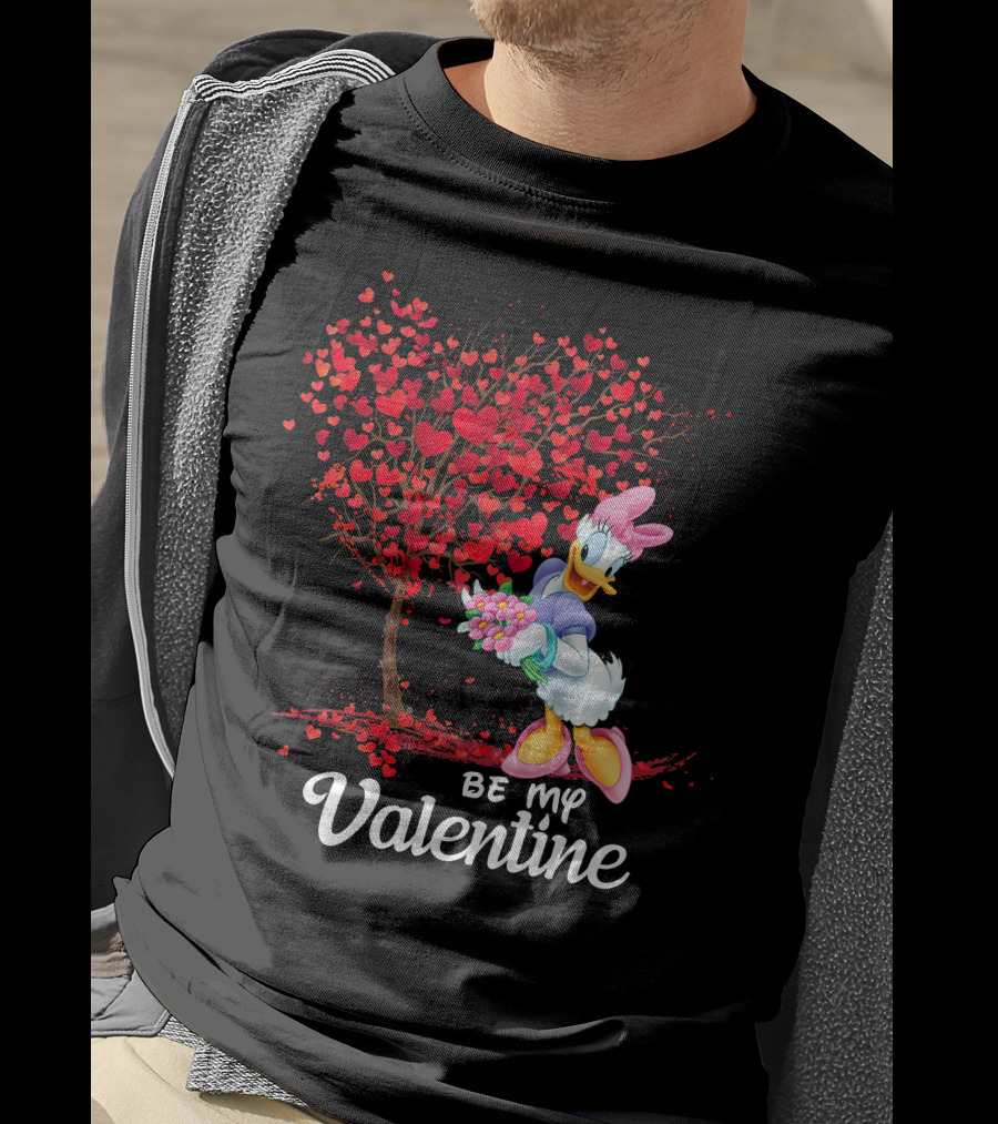 Be My Valentine Daisy Duck Hearts Tree T-Shirt