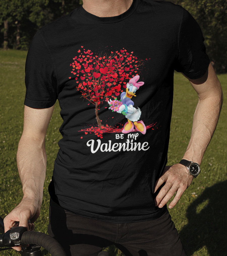 Be My Valentine Daisy Duck Hearts Tree T-Shirt