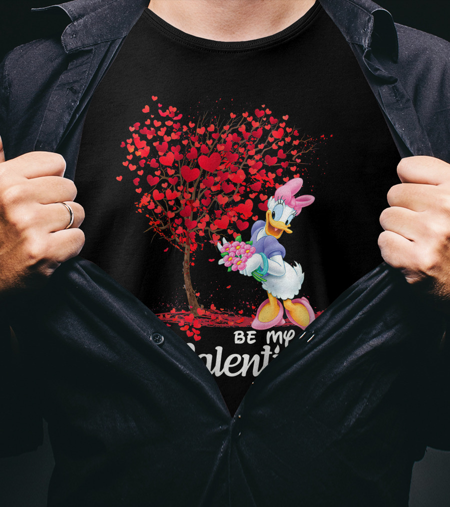 Be My Valentine Daisy Duck Hearts Tree T-Shirt