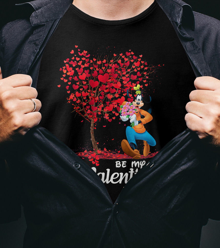 Goofy Be My Valentine Heart Tree T-Shirt