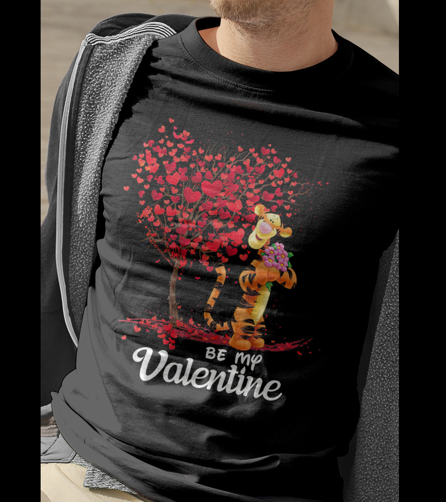 Be My Valentine Tiger Hearts Bouquet T-Shirt