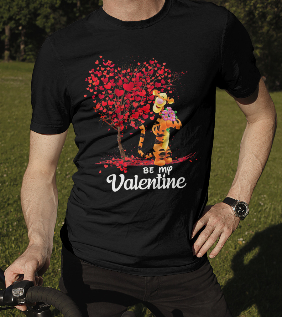 Be My Valentine Tiger Hearts Bouquet T-Shirt
