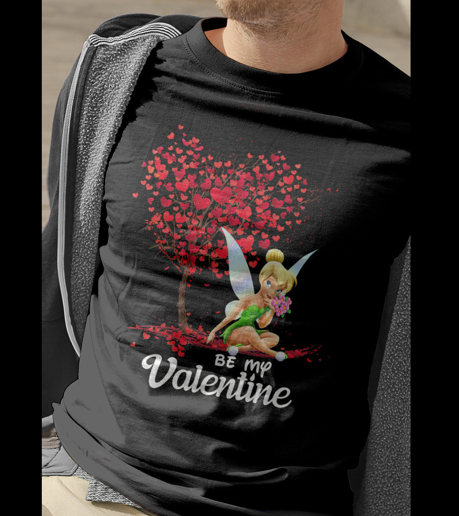 Be My Valentine Tinkerbell Hearts Tree T-Shirt