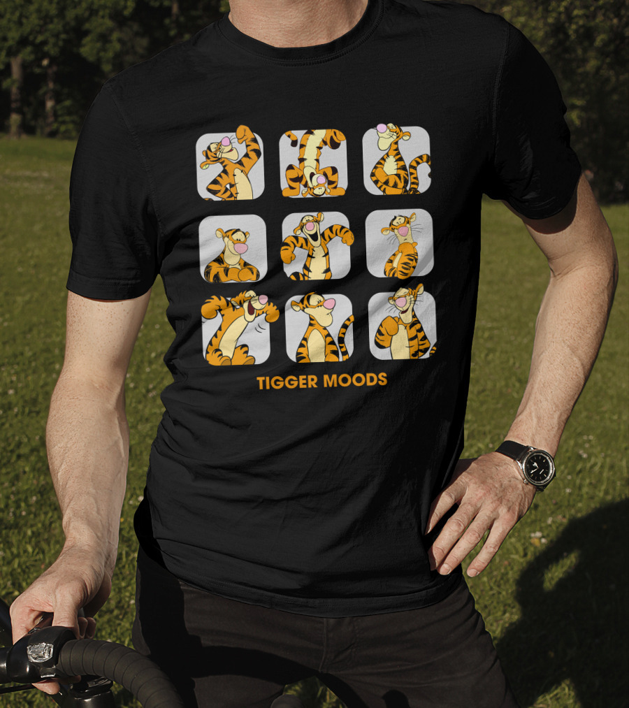 Tigger Moods Expressions Cartoon Character Blocks T-Shirt