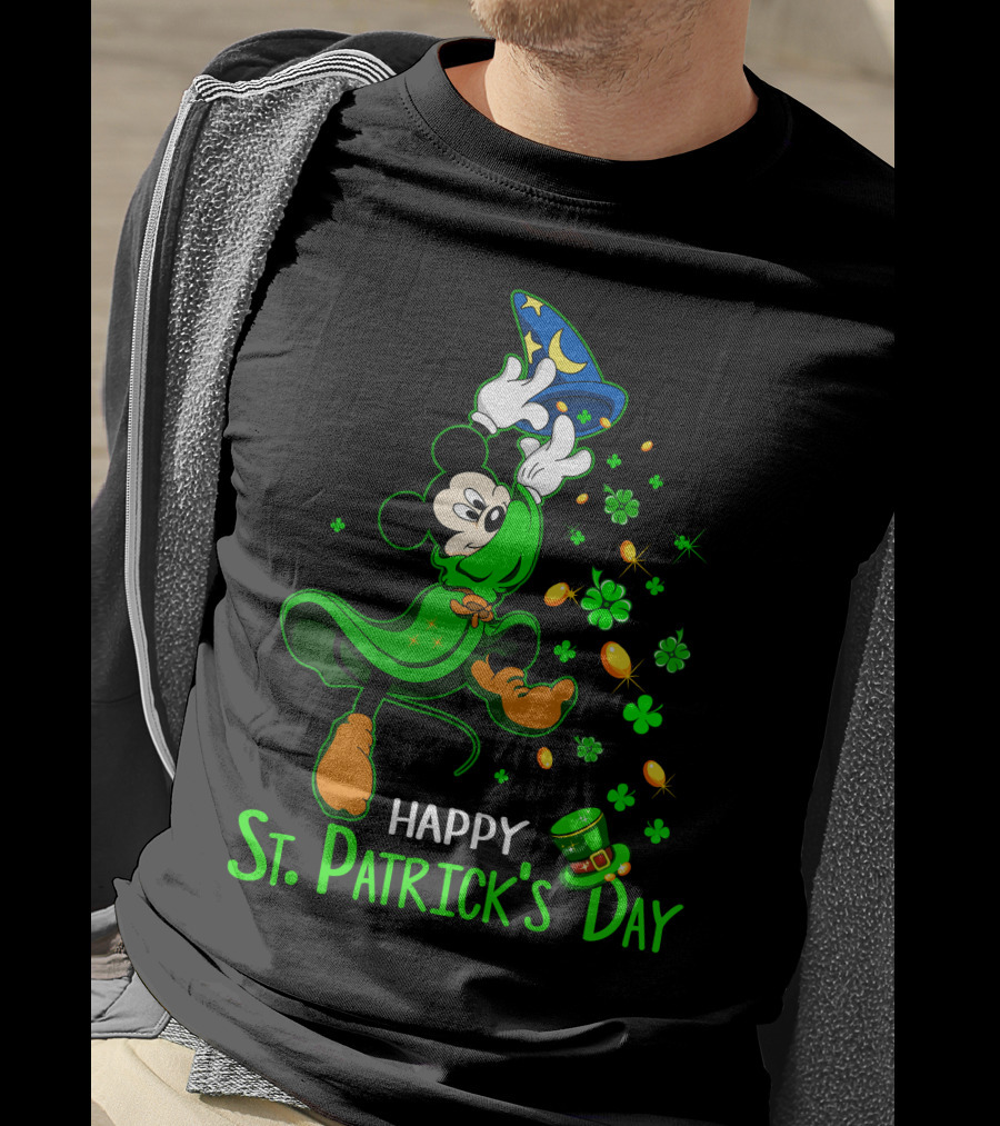 Mickey Mouse Fantasia Happy St. Patrick's Day T-Shirt