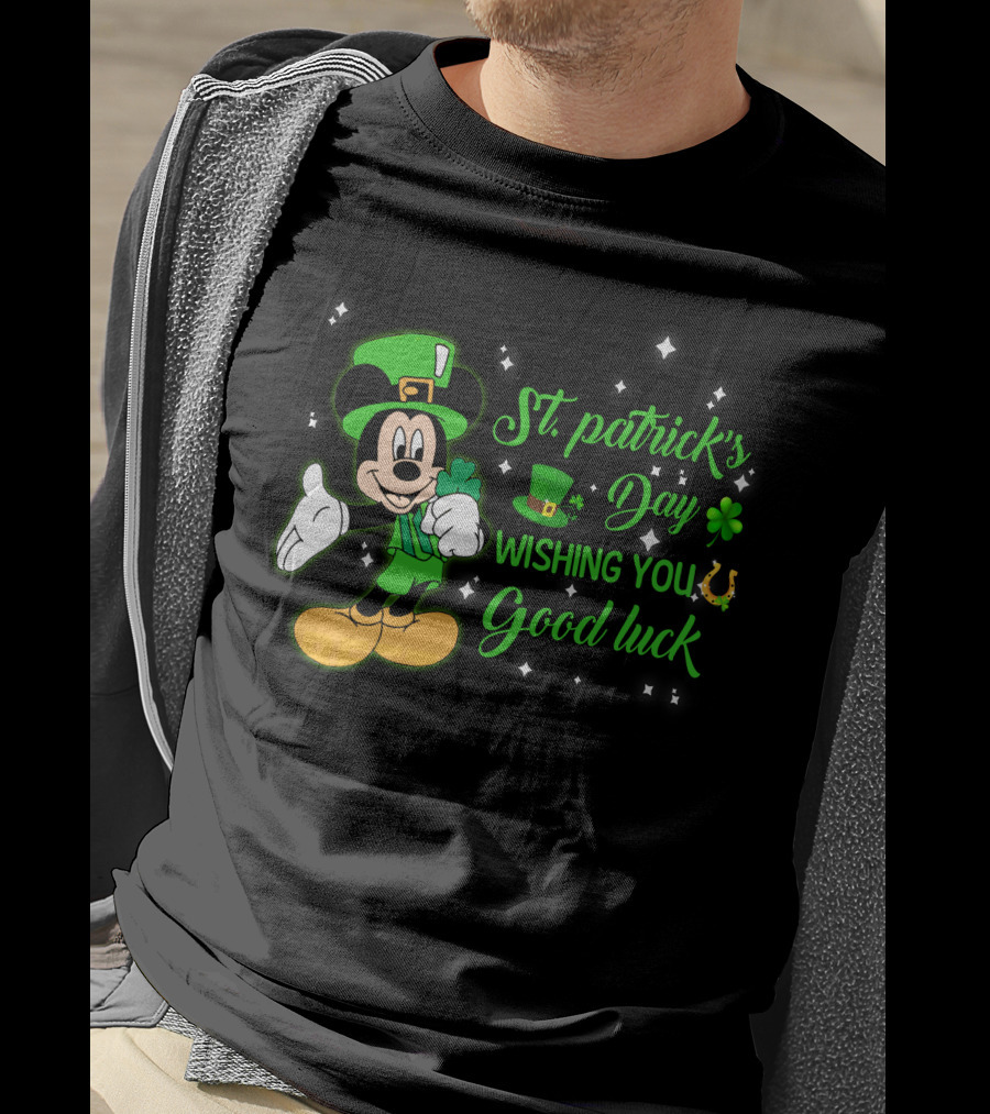 St. Patrick's Day Mickey Mouse Wishing You Good Luck T-Shirt