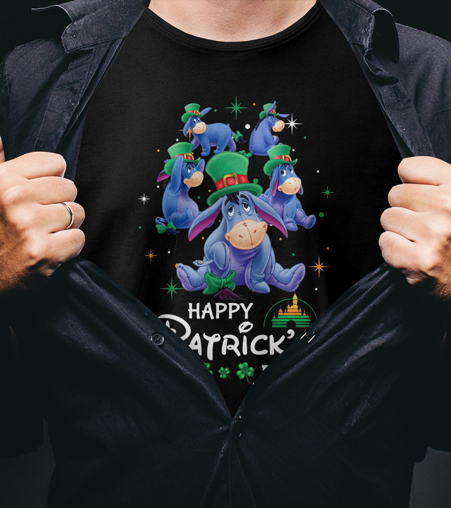 Happy Patrick's Day Eeyore With Clover Animation T-Shirt