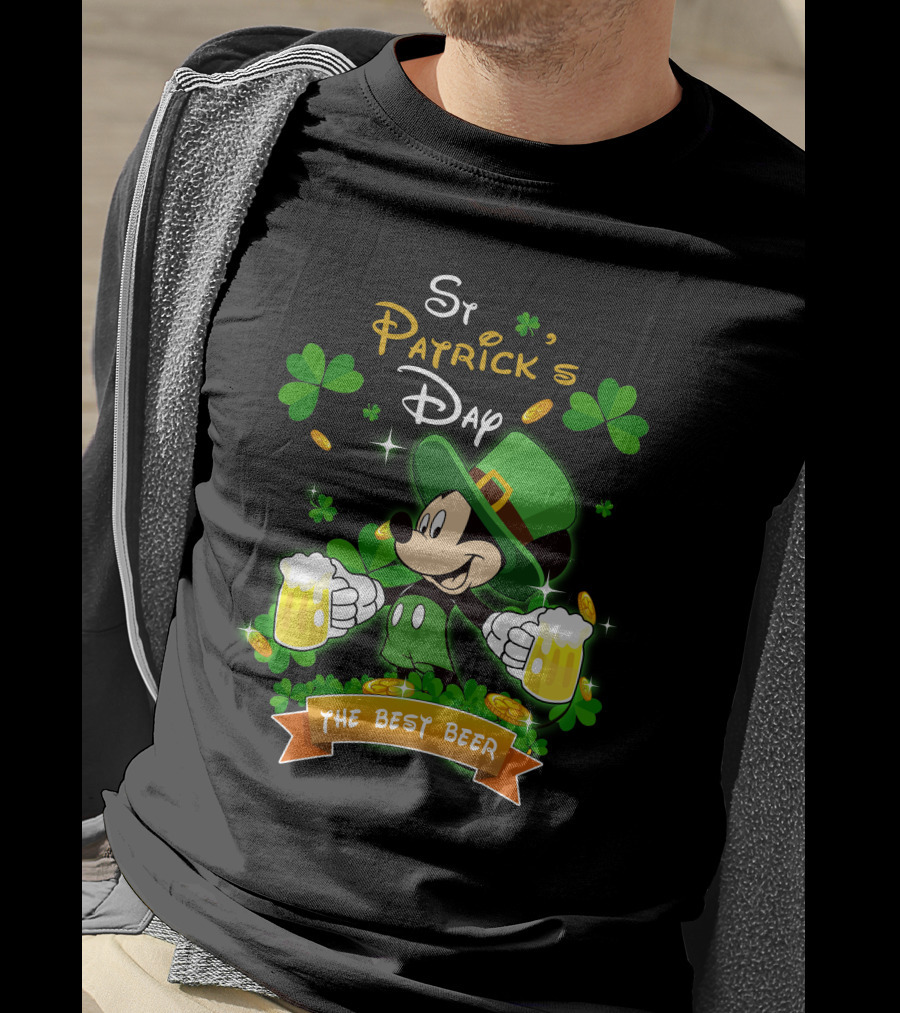St Patrick's Day Mickey The Best Beer T-Shirt
