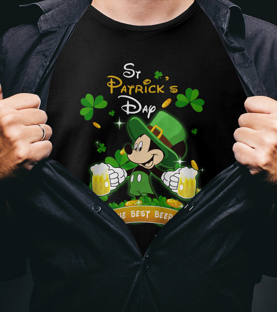St Patrick's Day Mickey The Best Beer T-Shirt