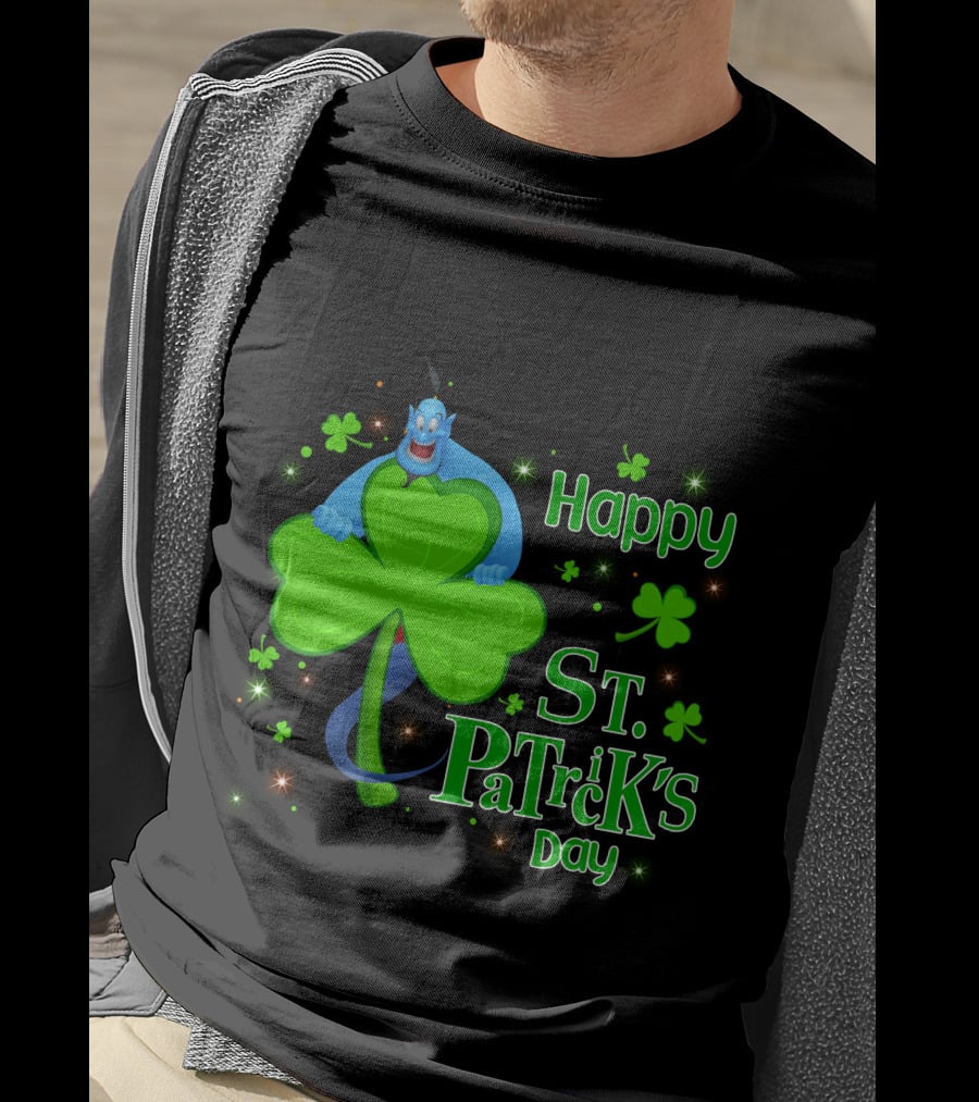 Happy St. Patrick's Day Genie Shamrock T-Shirt