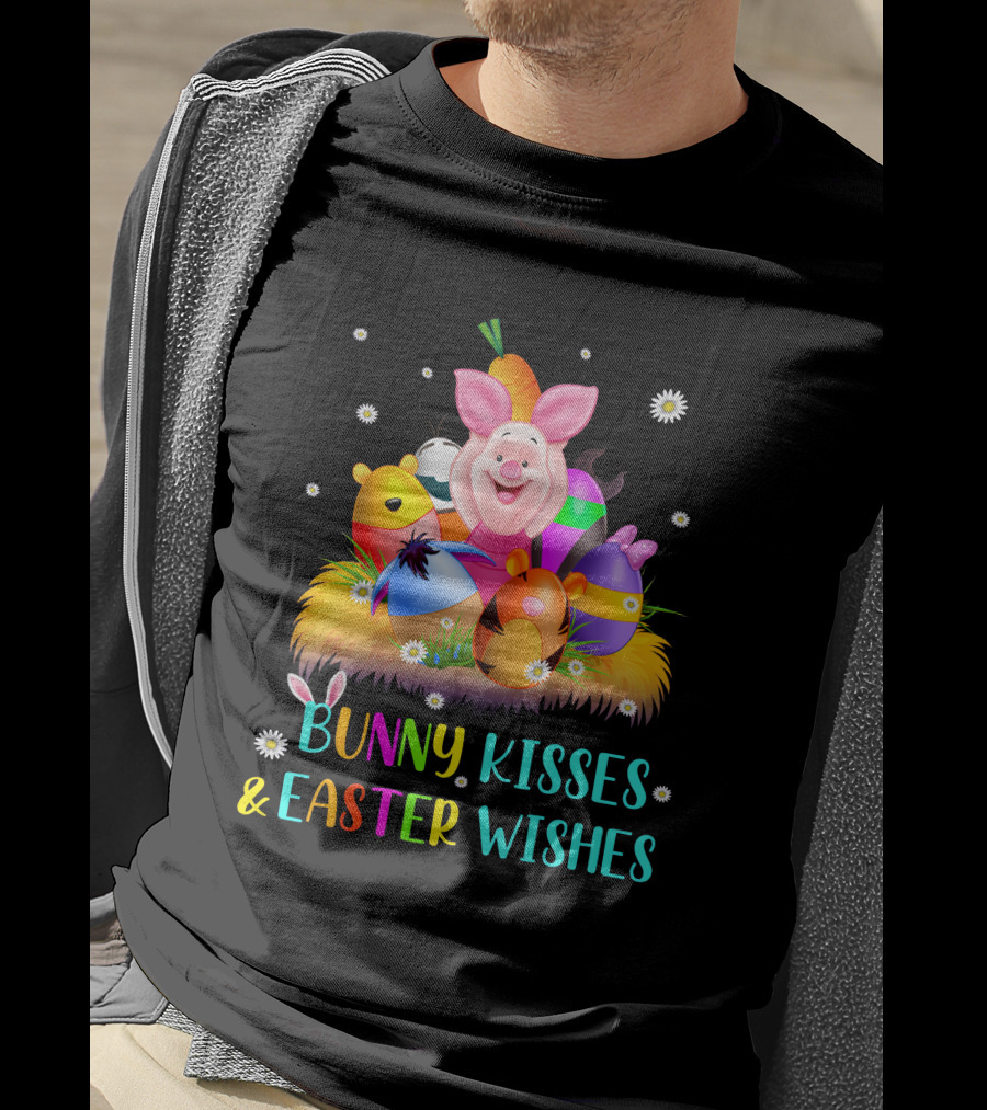 Bunny Kisses And Easter Wishes Piglet Eggs T-Shirt
