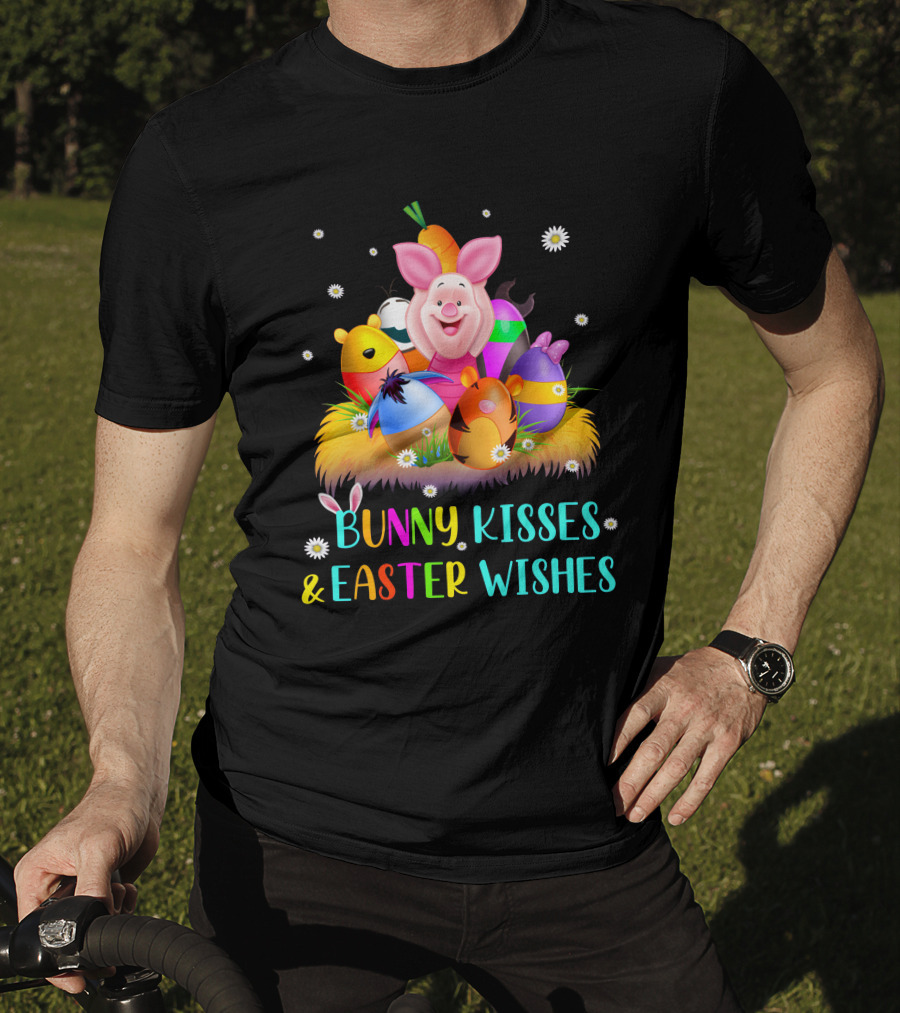 Bunny Kisses And Easter Wishes Piglet Eggs T-Shirt