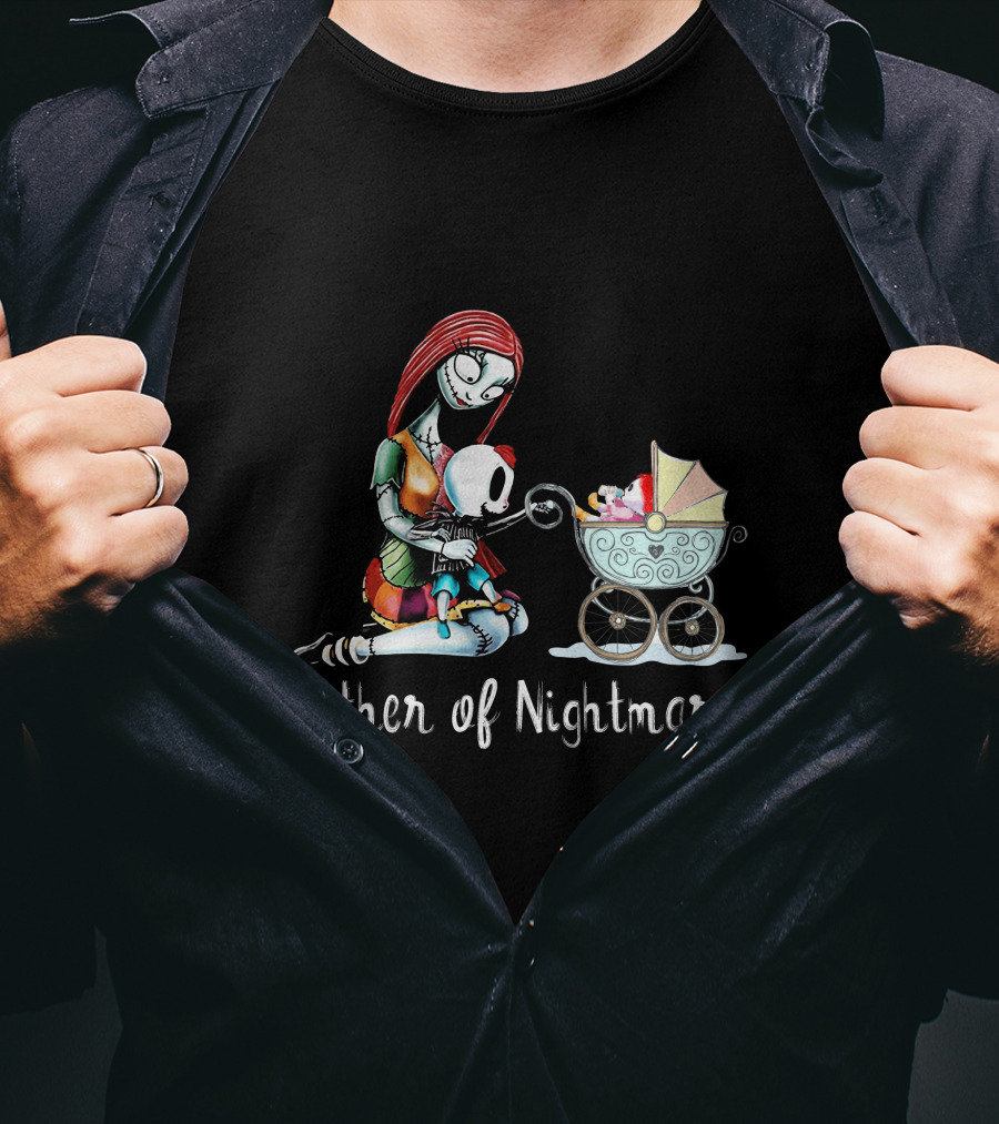 Mother Of Nightmares With One Boy And One Girl In Stroller T-Shirt