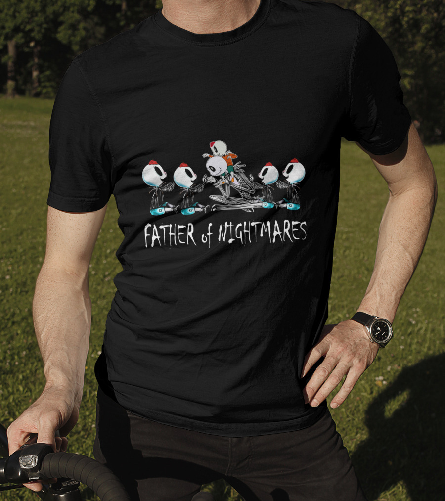 Father Of Nightmares Animated Character Skeleton Family Gathering T-Shirt