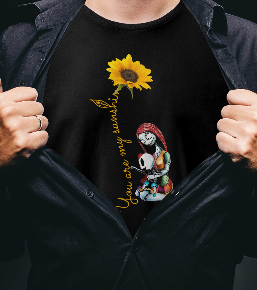 You Are My Sunshine Sunflower With Embracing Couple T-Shirt