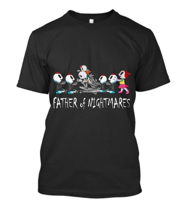5 Boys 1 Girl Father Of Nightmares Skeleton Kids Halloween T-Shirt