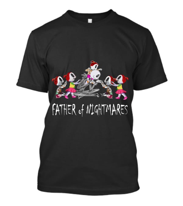 Father Of Nightmares With Five Red-Haired Girls In Skulls And Pink Skirts T-Shirt