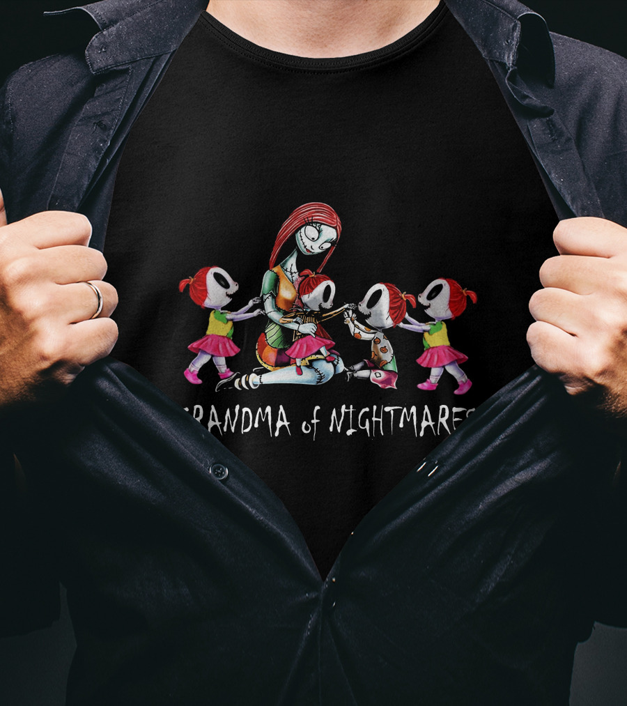 Grandma Of Nightmares With Four Girls T-Shirt