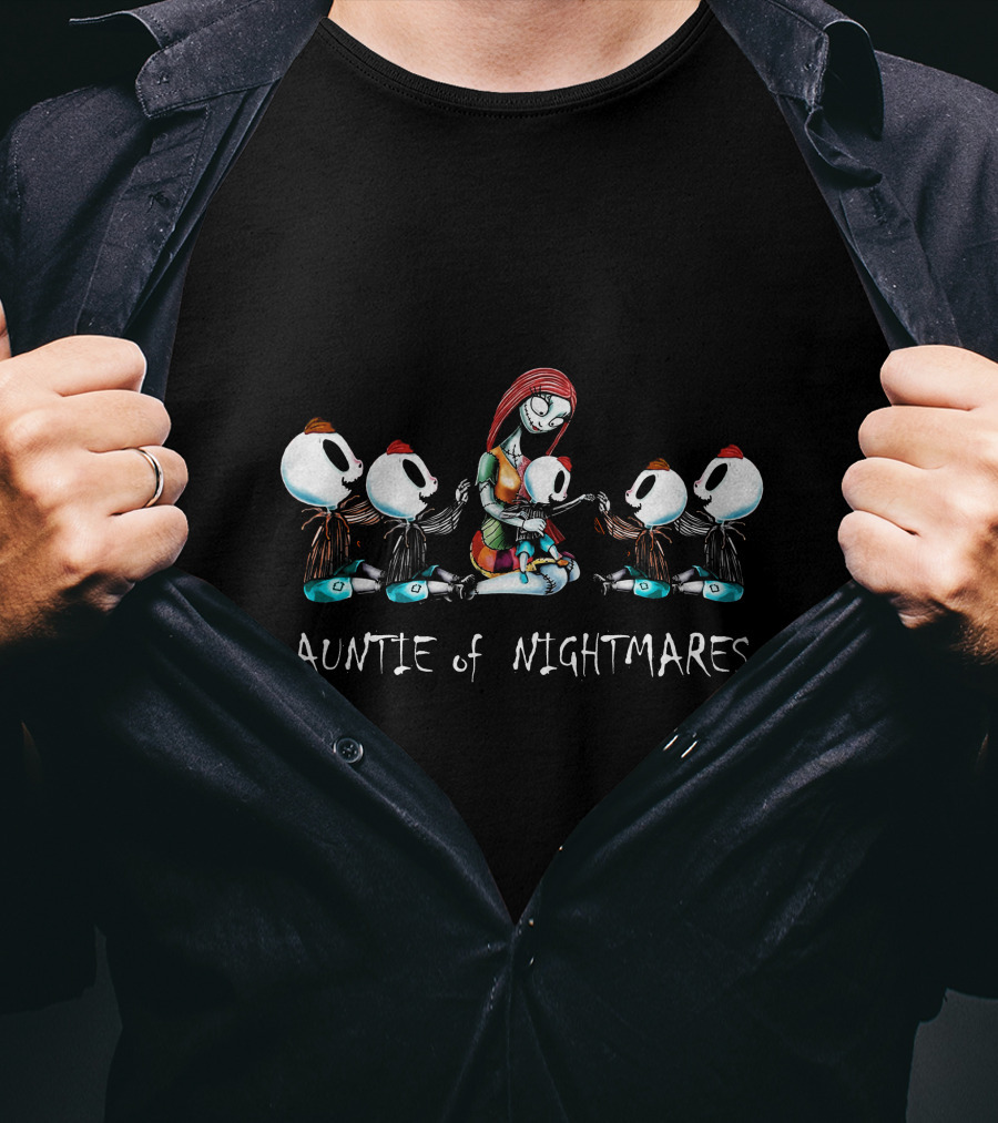 Auntie Of Nightmares Skeleton Boys Gathering T-Shirt