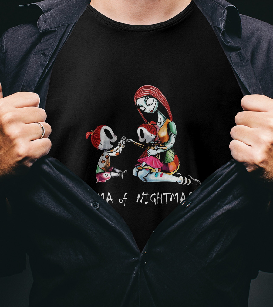 Mama Of Nightmares With Two Girls T-Shirt