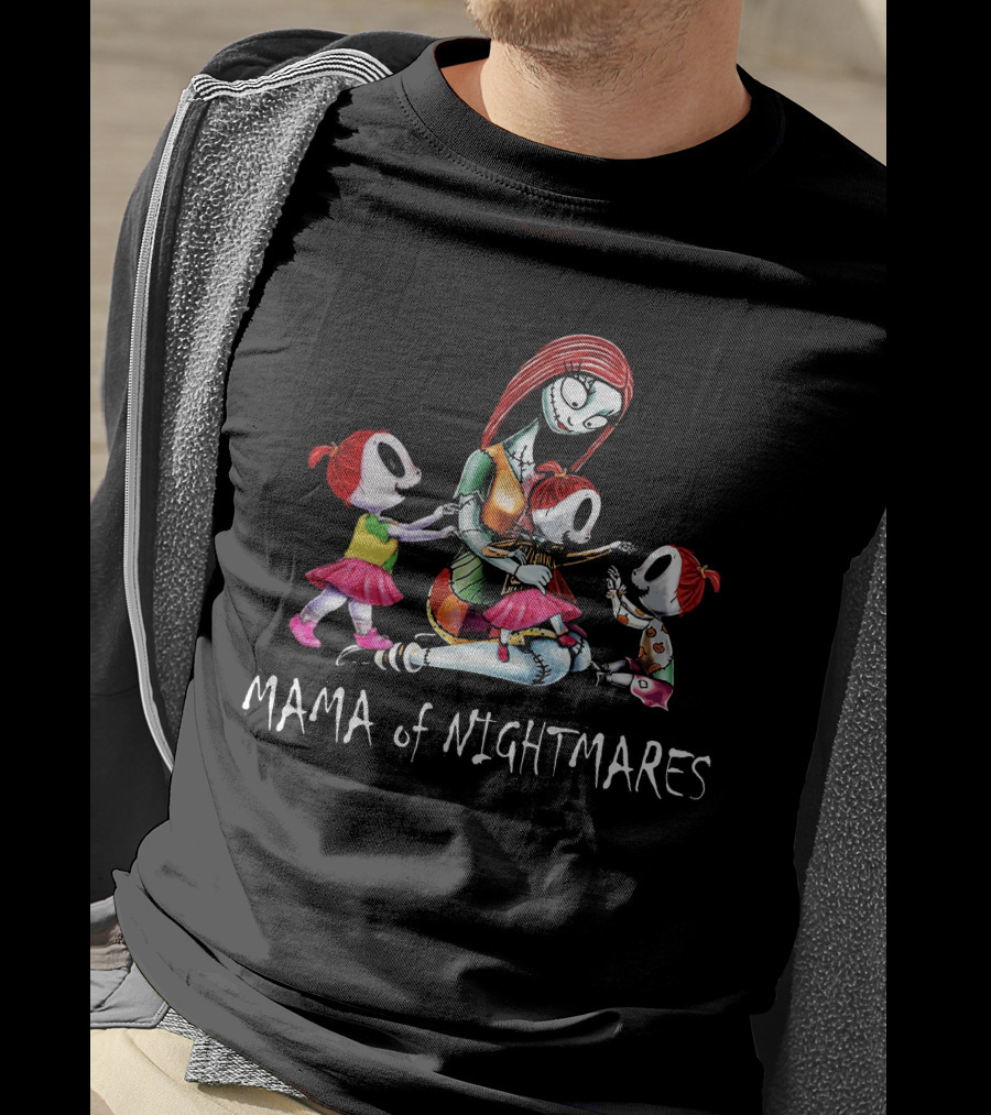 Mama Of Nightmares 3 Girls Tim Burton T-Shirt
