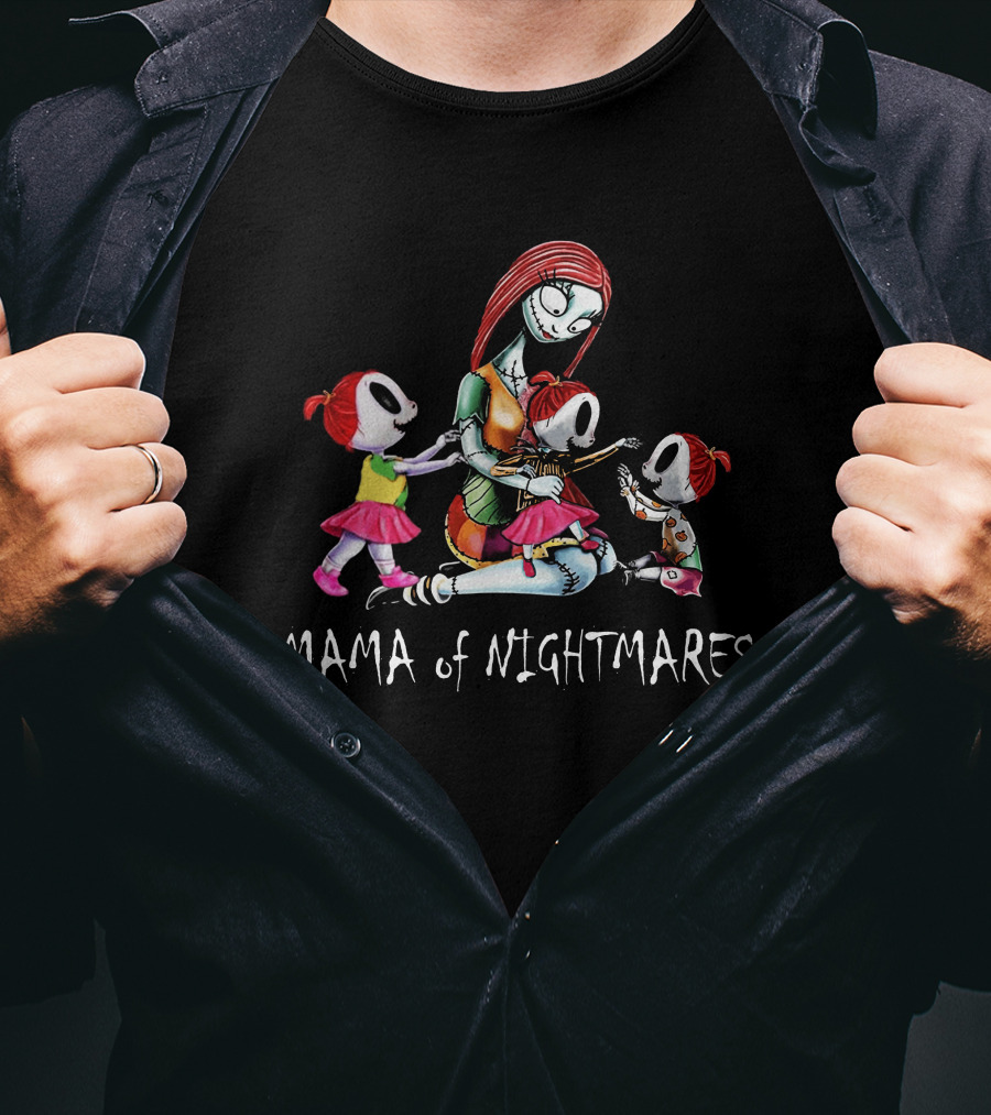 Mama Of Nightmares 3 Girls Tim Burton T-Shirt