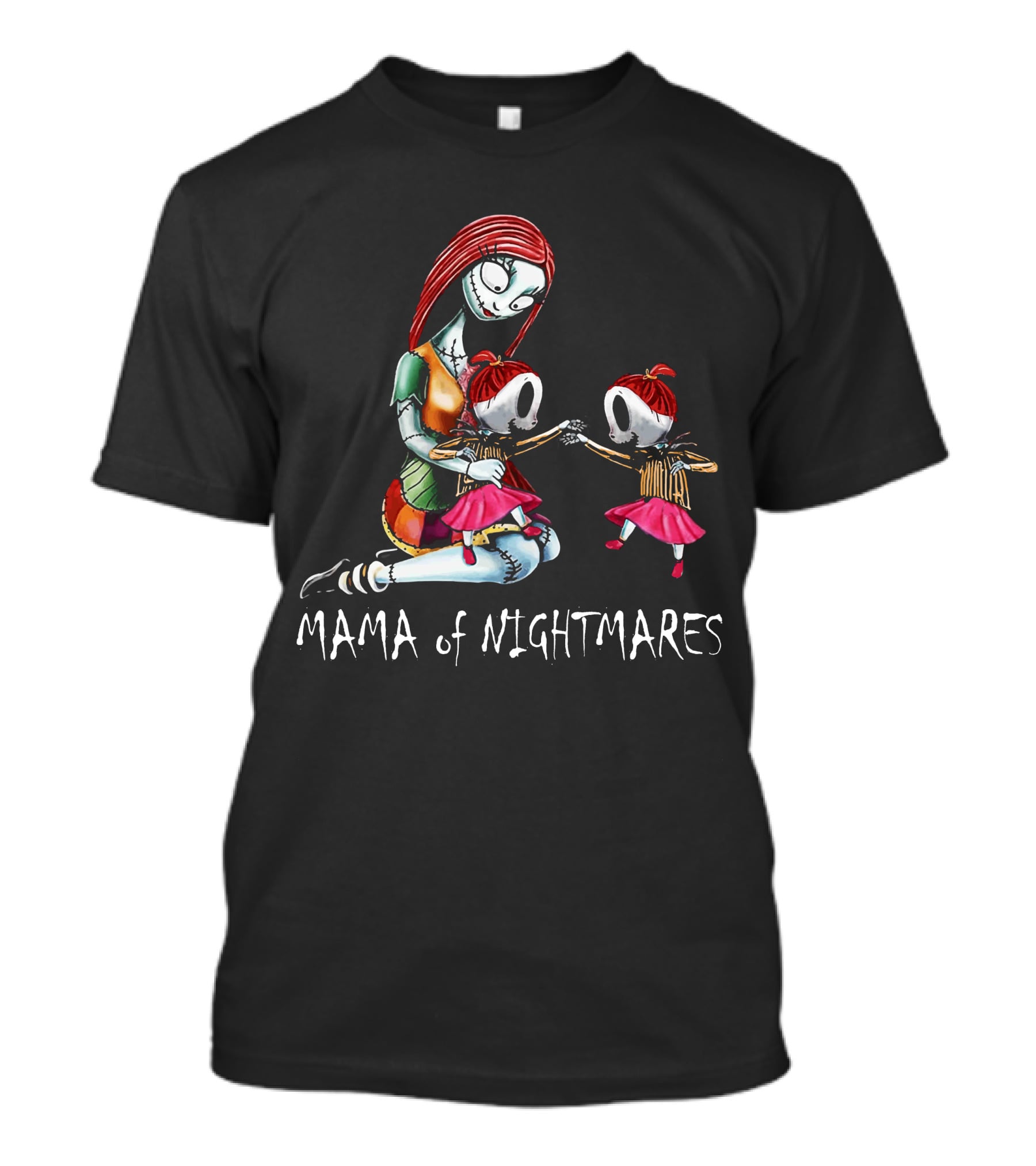 Mama Of Nightmares With Spooky Twin Girls T-Shirt