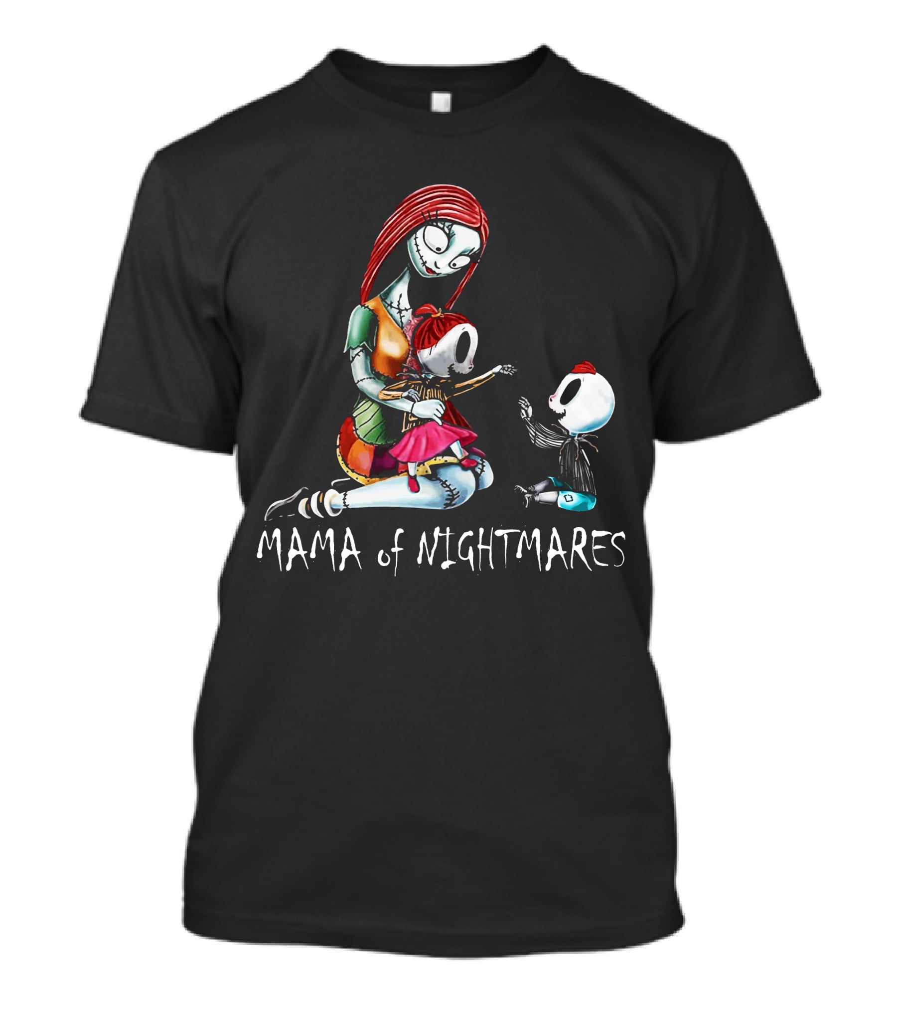 Mama Of Nightmares With Stitch Character Twins T-Shirt