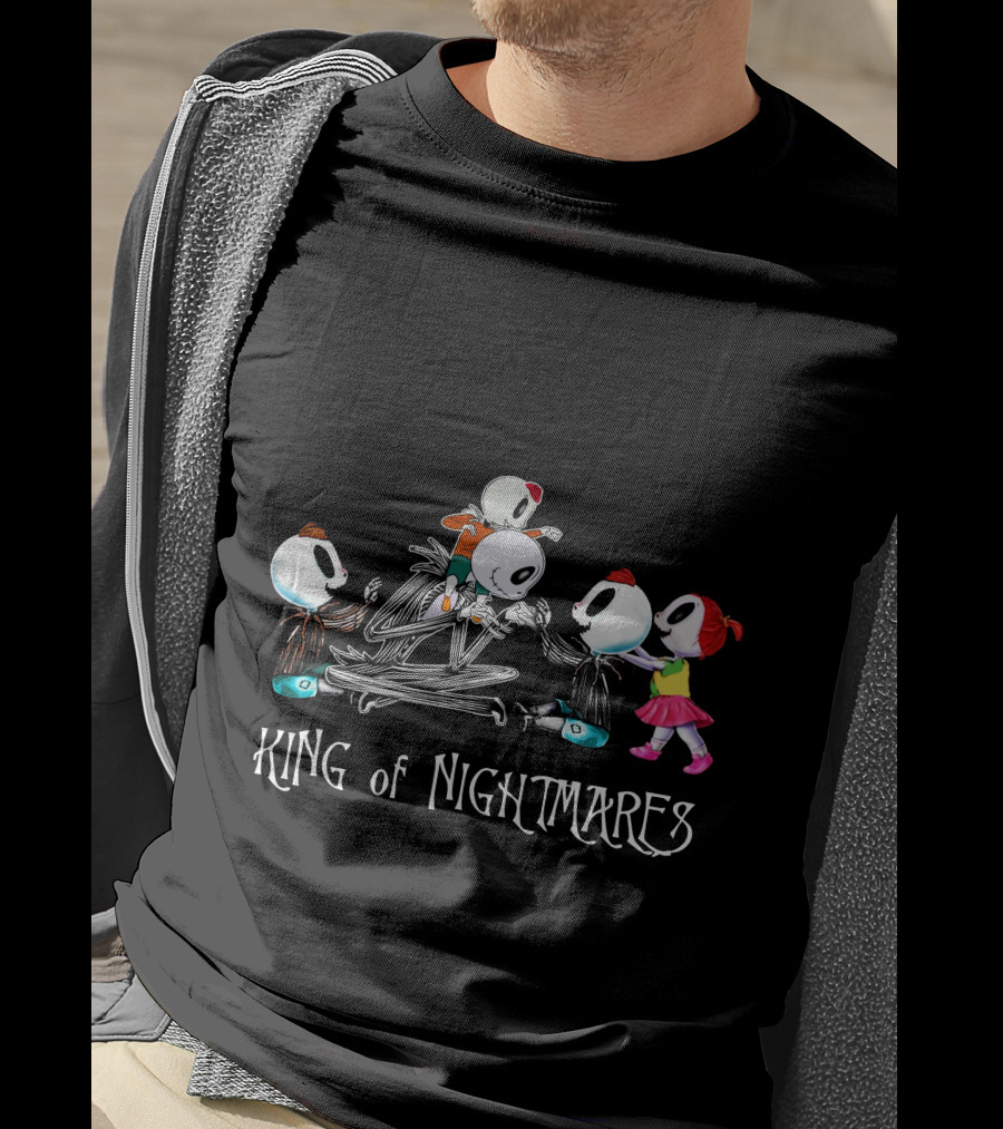 3 Boys And 1 Girl With Skeletons King Of Nightmares T-Shirt