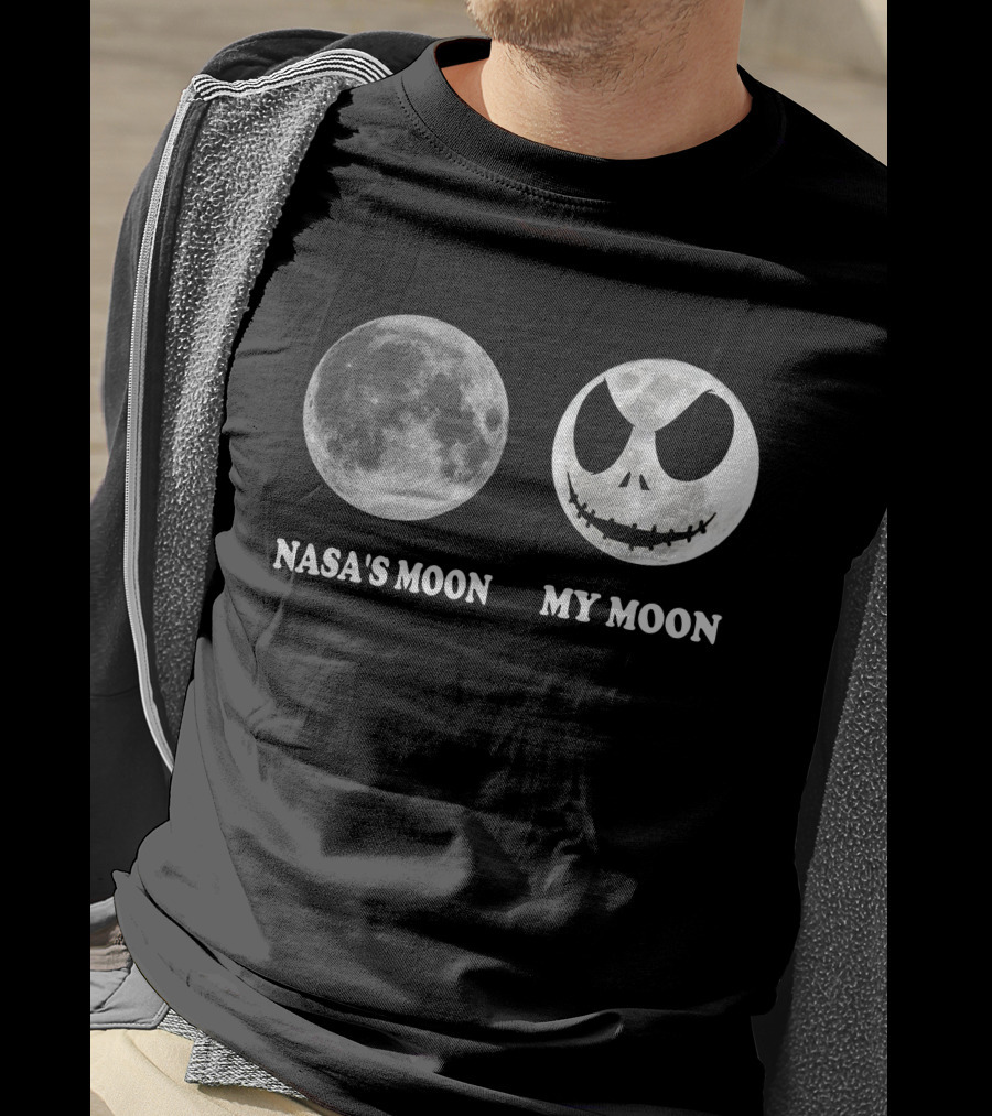 NASA's Moon My Moon Jack Skellington Face T-Shirt