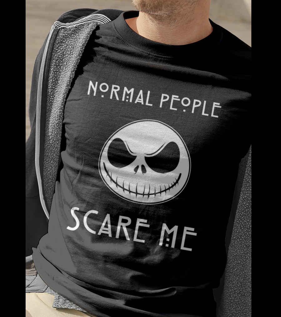 Normal People Scare Me Jack Skellington Face T-Shirt