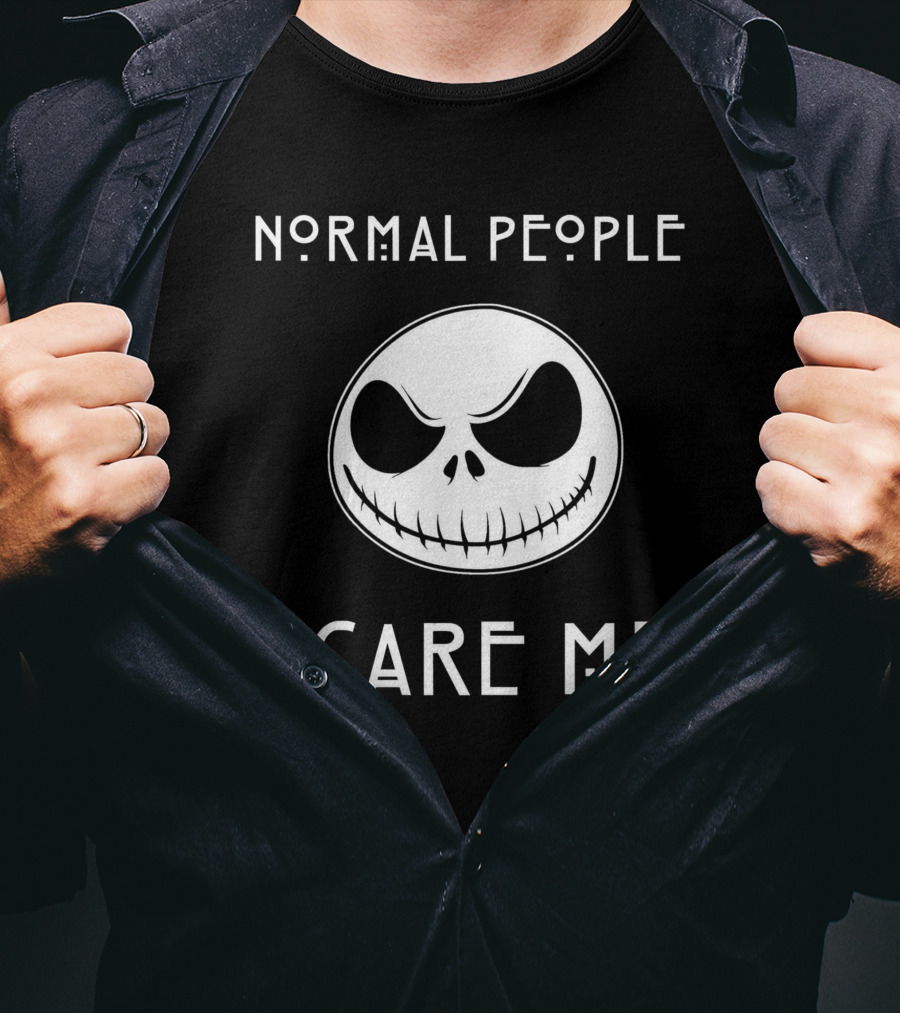 Normal People Scare Me Jack Skellington Face T-Shirt