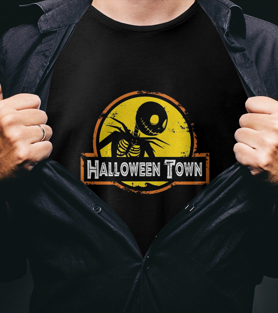 Halloween Town Skeleton Jack O'Lantern Moon T-Shirt