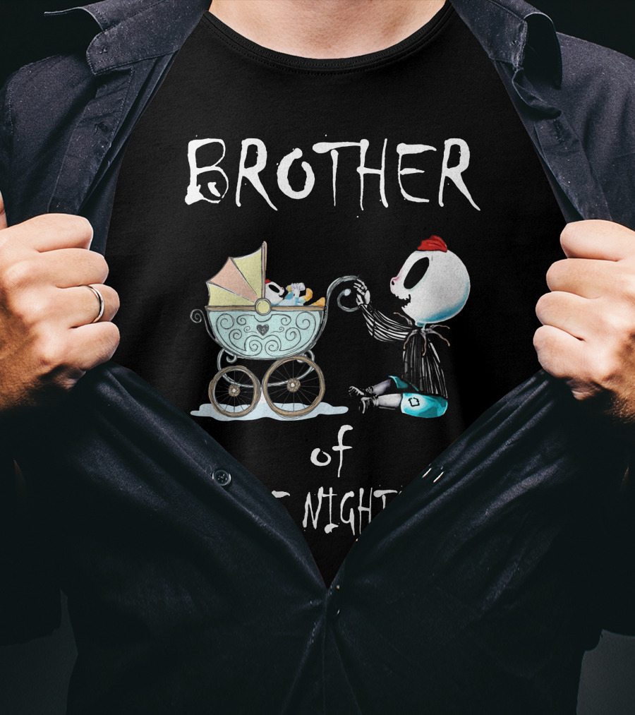 BROTHER Of LITTLE NIGHTMARE Baby Carriage Skull Figure Playful Scene T-Shirt